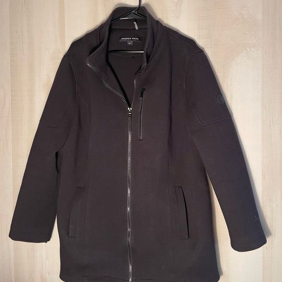 Andrew Marc black fleece coat jacket, size XXL - Picture 2 of 13